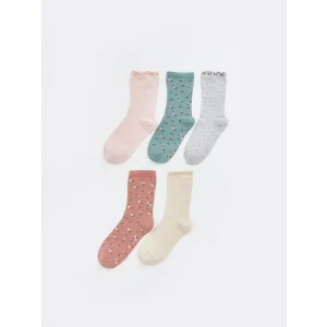 LCW DREAM Pembe Çiçekli Kadın Soket Çorap 5li