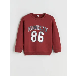 LCW Kids Bordo Yazı Baskılı Erkek Çocuk Sweatshirt