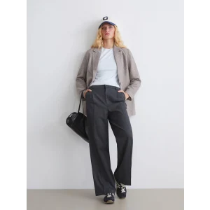 XSIDE Antrasit Geniş Paça Pileli Kadın Pantolon