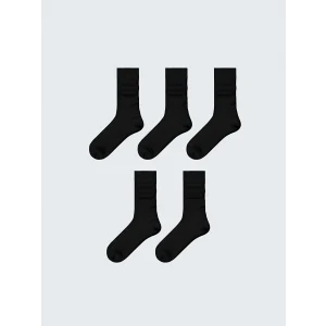 LCW ACCESSORIES Siyah Bambu Erkek Soket Çorap 5li