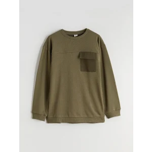 LCW Kids Haki Bisiklet Yaka Erkek Çocuk Sweatshirt