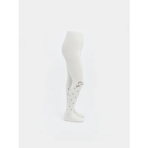 LCW Kids Ekru Desenli Kız Çocuk Külotlu Çorap