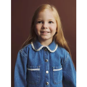 LCW Kids Mavi Bebe Yaka Kız Çocuk Jean Ceket