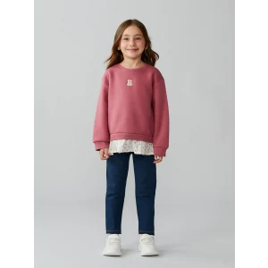 LCW Kids İndigo Beli Lastikli Kız Çocuk Tayt Pantolon