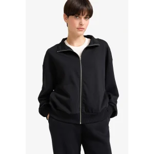 Defacto F7107AXBK81 Siyah Regular Fit Basic Düz Fermuarlı Hırka