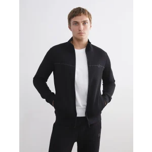 LCWAIKIKI Classic Siyah Dik Yaka Uzun Kollu Erkek Fermuarlı Sweatshirt