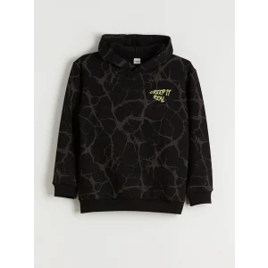 LCW Kids Siyah Kapüşonlu Erkek Çocuk Sweatshirt