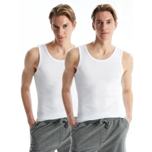 LC WAIKIKI Beyaz U Yaka Penye Erkek Atlet 2li