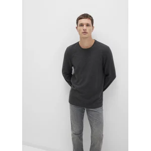 Mavi 064622-26834 Uzun Kollu Dokulu Antrasit Tişört