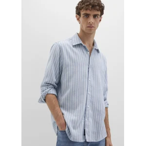 Mavi 0211709-90932 Çizgili Mavi Gömlek