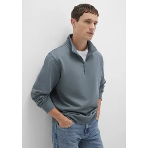 Mavi 0S10278-80889 Yarı Fermuarlı Mavi Basic Sweatshirt