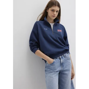 Mavi 1S10373-70488 Mavi Logo Baskılı Yarı Fermuarlı Lacivert Sweatshirt