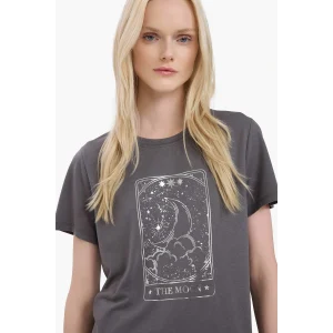 Defacto E5145 Gri Regular Fit Bisiklet Yaka Baskılı Kısa Kollu Tişört