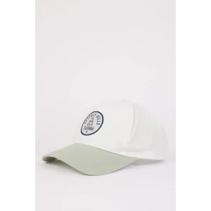 Defacto W8596 Turkuaz Erkek Renk Bloklu Pamuklu Cap Şapka