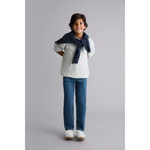 Defacto F0455A8NM28 Mavi Erkek Çocuk Straight Fit Düz Paça Jean Pantolon