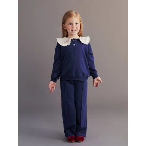 LCW Kids Lacivert Bebe Yaka Kız Çocuk Sweatshirt ve Eşofman Altı