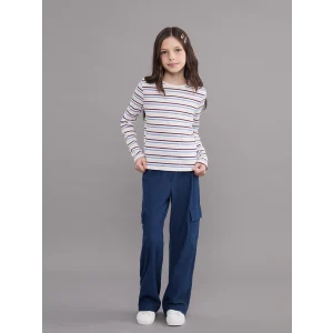 LCW Kids Mavi Beli Lastikli Kız Çocuk Kargo Eşofman Altı