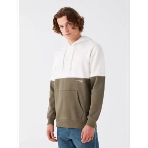 XSIDE Gri Uzun Kollu Renk Bloklu Erkek Kalın Hoodie