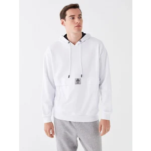 XSIDE Beyaz Uzun Kollu Baskılı Erkek Hoodie