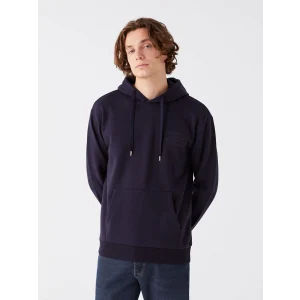 XSIDE Lacivert Uzun Kollu Baskılı Erkek Kalın Hoodie