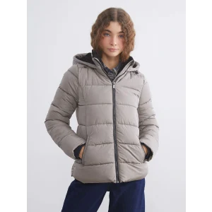 XSIDE Kahverengi Kapüşonlu Kadın Şişme Mont