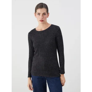 LCWAIKIKI Basic Siyah Bisiklet Yaka Kadın Body