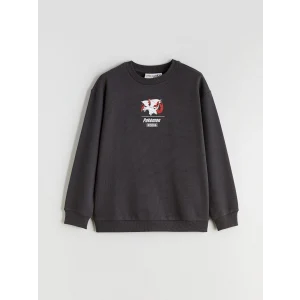 LCW Kids Antrasit Bisiklet Yaka Pokemon Baskılı Erkek Çocuk Sweatshirt