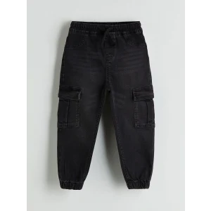 LCW Kids Siyah Beli Lastikli Erkek Çocuk Jogger Jean Pantolon