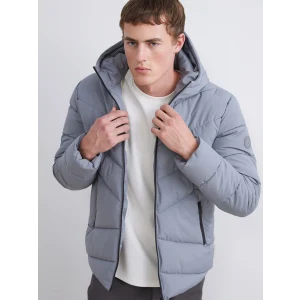 XSIDE Gri Standart Kalıp Kapüşonlu Erkek Şişme Mont