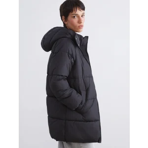 LCW Vision Siyah Kapüşonlu Kadın Şişme Mont