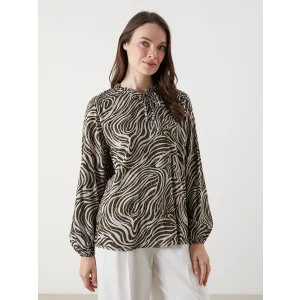 LCW Grace Karışık Bağlamalı Yaka Desenli Bluz