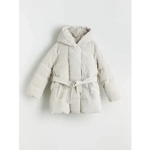 LCW Kids Gri Kapüşonlu Kız Çocuk Kaban