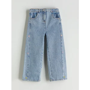 LCW Kids Mavi Nakışlı Kız Çocuk Jean Pantolon