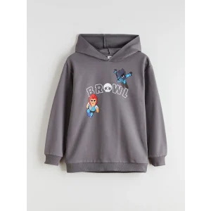 LCW Kids Gri Kapüşonlu Brawl Stars Baskılı Erkek Çocuk Sweatshirt