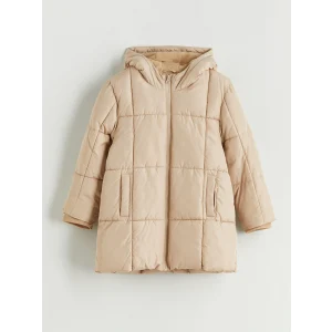 LCW Kids Bej Kapüşonlu Kız Çocuk Kaban