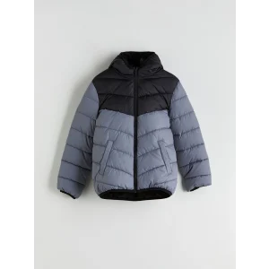 LCW Kids Gri Kapüşonlu Erkek Çocuk Şişme Mont