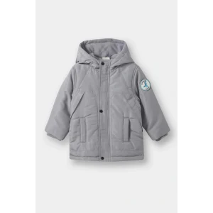 Defacto E9801A5GR89 Gri Erkek Bebek Su Geçirmez Kapüşonlu Fermuarlı Çıtçıtlı Mont