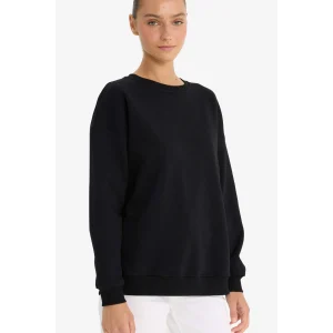 Defacto F9628AXBK81 Siyah Oversize Geniş Kalıp Bisiklet Yaka Basic Düz Kalın Sweatshirt