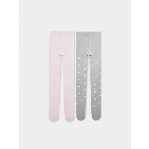 LCW Kids Gri Kız Çocuk Külotlu Çorap 2li