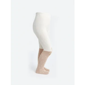 LCW Kids Ekru Desenli Kız Çocuk Havlu Külotlu Çorap