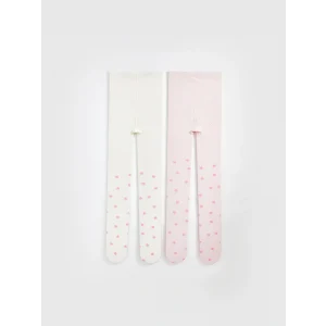 LCW Kids Pembe Çiçekli Kız Çocuk Külotlu Çorap 2li