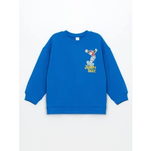 LCW Kids Mavi Nostaljik Maymun Baskılı Erkek Çocuk Sweatshirt