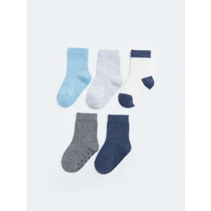LCW baby Mavi Basic Erkek Bebek Soket Çorap 5li