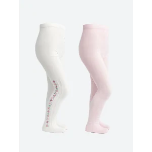 LCW Kids Ekru Desenli Kız Çocuk Külotlu Çorap 2li