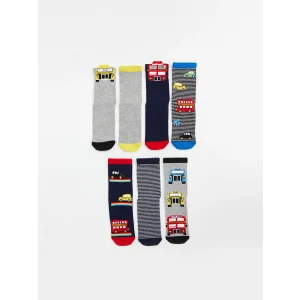 LCW Kids Karışık Desenli Erkek Çocuk Soket Çorap 7li