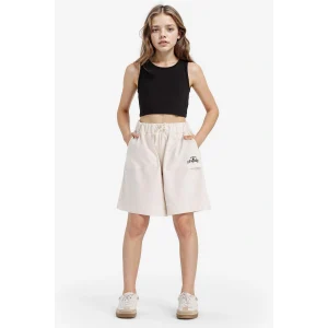 Defacto B0847A8ER85 Ekru Kız Çocuk Beli Lastikli Basic Düz Şort