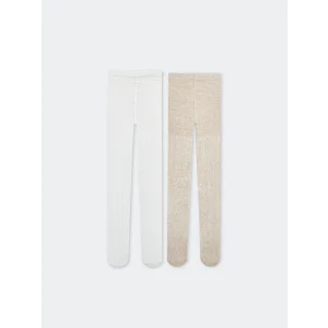 LCW baby Bej Basic Kız Bebek Külotlu Çorap 2li