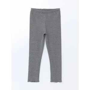 LCW Kids Antrasit Beli Lastikli Kız Çocuk Basic Tayt