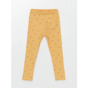 LCW Kids Sarı Beli Lastikli Çiçekli Kız Bebek Tayt