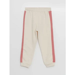 LCW Kids Ekru Beli Lastikli Kız Çocuk Eşofman Alt